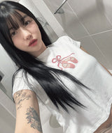 Ballet Shoes Ribbon T-shirt_White