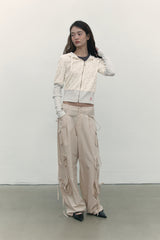 STRING SHIRRING POINT CARGO PANTS [IVORY]