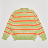マルチストライプロングスリーブニット GREEN
