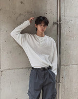 Rico Ribbed Cut-out Henley Neck Knit
