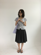 pleated button blouse (2color)