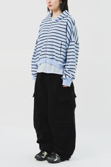 (W) Mush Striped Zip Hoodie (2color)