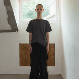 Crease half T-shirts / Charcoal