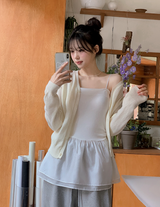 [SHOPPERMADE] Chiffon Flare Layered Sleeveless Mini Dress
