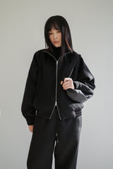 Wool zipup jumper, Black