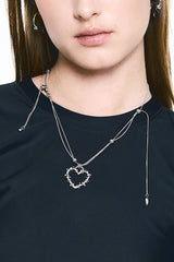 NO.610 [BURNISH] SPIKY HEART NECKLACE