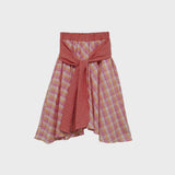 Check Tie Skirt (pink)