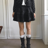 Hice suede corduroy frill mini skirt