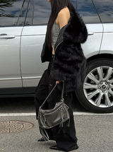 [Unisex] Fur 2way hood zip up(4color)