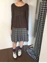 YWD PLAID PLEATS SKIRT (3color)