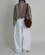 Kuro banding snap pocket wide fit washed pants