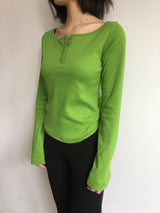 Liège button boat neck t-shirt (3color)