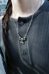 Ball chain] cherry ribbon necklace