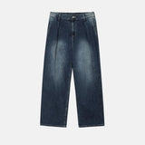LMN Sold Brush Pintuck Wide Denim Pants (2 colors)