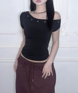 Eyelet Off Tee (3colors)