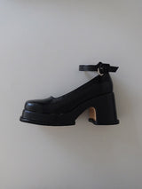 RETRO FLATFORM PUMPS HEEL (FLOWER, BLACK 2COLORS!)