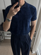 ASCLO Velour Collar Short Sleeve T (2color)