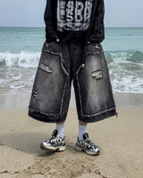NOX Carpenter Raw-Cut Bermuda Denim