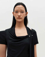 Cowl Neck Scarf T-Shirt _ BLACK