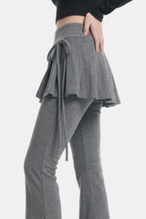 Pleated Layered Bootcut Pants