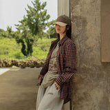 Logo Point Check Shirt - Burgundy