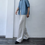 Mist Silver Pleated Pants