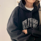 Mulnew lettering oversized napping hoodie