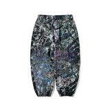 ISD HIGH SUPER WIDE JOGGER PANTS BLACK SNOWFLAKE