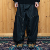 XP276 Tian Stud Wide Denim Pants (BLACK)