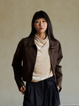 DARK BROWN SHORT FRENCH JACKET