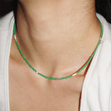 LOVE SKINNY BEADS NECKLACE GREEN