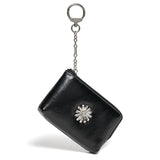 Daisy Keyring Coin Zipper Card Wallet Pouch Black
