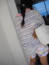 hibiscus stripe t-shirt blue 