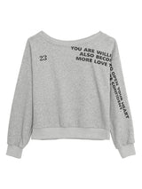 off-shoulder lettering sweater long-sleeved sweatshirt