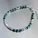 Malachite Geometric Fusion Bracelet
