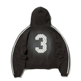 Vintage Spray Crow Key's Crop Hoodie (Charcoal)