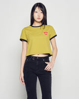 26SSウーマン テニス AC ベア クロップ ショートスリーブ リンガー Tシャツ