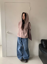 ヒルカカットデニムワイドパンツ