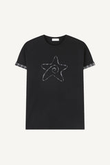 チェックスターワッペンTシャツ
