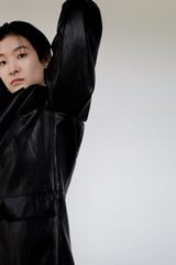 Faux leather jacket, Black