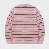 ストライプロゴピケロングスリーブTシャツ