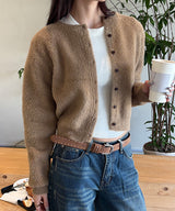 [F/W] ベーシックヘアラウンドネックカーディガン(3color)