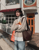 Lenny Cable Crop V-Neck Knit