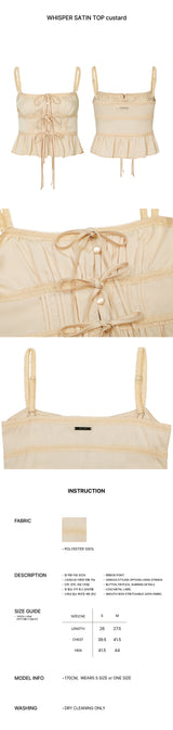 WHISPER SATIN TOP custard