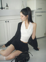 Auti Tencel Open See-through Cardigan