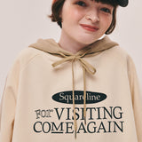 Visiting Come Again Raglan Hoodie_Cream/Beige