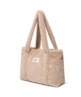 Clover Heart Fluffy Medium Tote Bag Beige