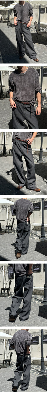 [F/W] Velvet round neck long sleevels (5color)
