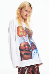 Embryo abcdベビーホワイト長袖Tシャツ