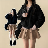 Fumo High Neck Banding Suede Jumper